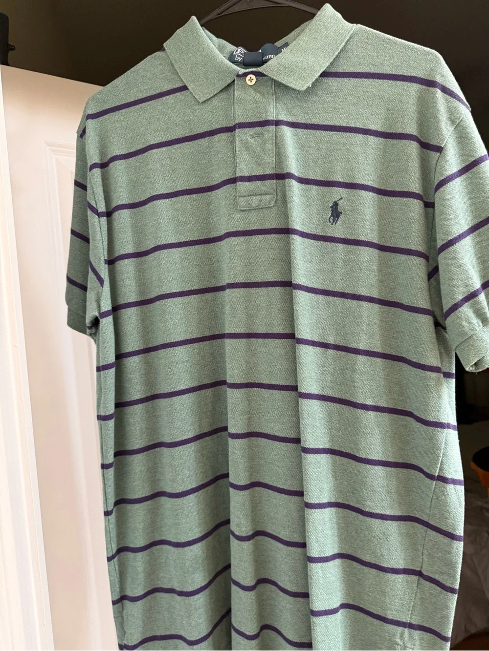 Ralph Lauren Mint Green Polo with Navy Stripes